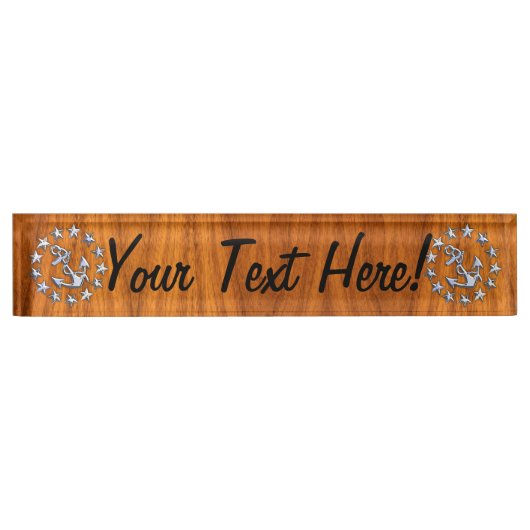 Yacht-Flaggen-Zeichen auf Seeteakholz-hölzernem Namensplakette (Vorderseite)