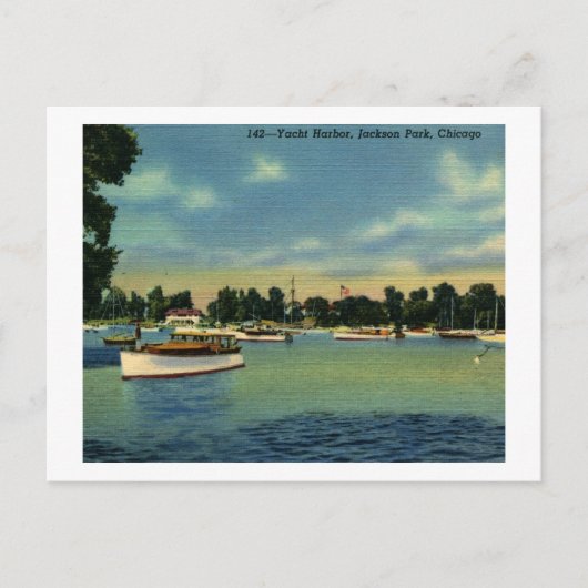 Yacht Harbour, Jackson Park, Chicago Vintag Postkarte (Vorderseite)