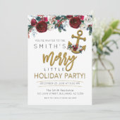 Yacht Holiday Party Schöne Weihnachten Einladung (Stehend Vorderseite)