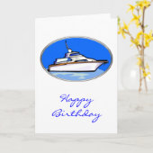 Yacht im Oval Karte (Gelbe Blume)