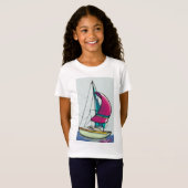 Yacht in Full Sail Girls T - Shirt (Vorne ganz)