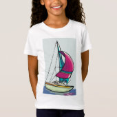 Yacht in Full Sail Girls T - Shirt (Vorderseite)