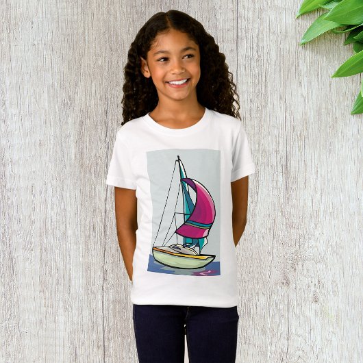 Yacht in Full Sail Girls T - Shirt
