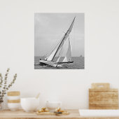 Yacht 'Kleeblatt' in New York Hafen 1895 BW Poster (Küche)