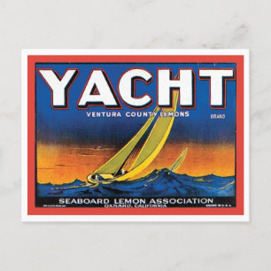 Yacht Marke Ventura County Zitronen Vintage Kiste Postkarte
