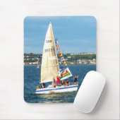 Yacht mit Flaggen Mousepad (Mit Mouse)