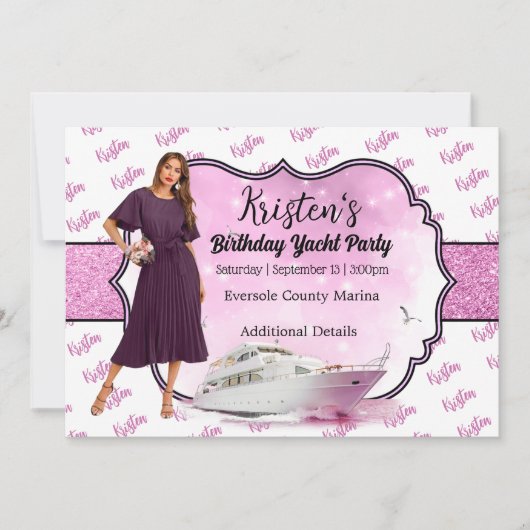 Yacht Party Geburtstag Einladung (Vorderseite)