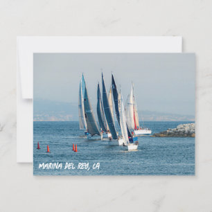 Yacht Race - Marina Del Rey, CA Postkarte