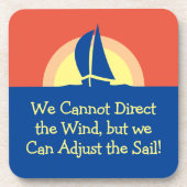 Yacht Racing mit Sonnenuntergang Getränkeuntersetzer (Vorderseite)