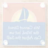 Yacht Racing mit Sonnenuntergang Glasuntersetzer (Rückseite)