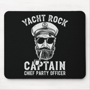 Yacht Rock Captain Pontoon Boot Party Sailor Boati Mousepad