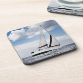 Yacht-Segeln in der hohen See Getränkeuntersetzer (Linke Seite)