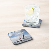 Yacht-Segeln in der hohen See Getränkeuntersetzer (Rechte Seite)