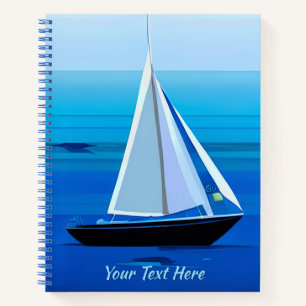 Yacht Under Sail, Cobalt Blue Journal Notizblock