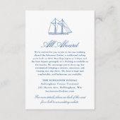 Yacht Wedding Details Schooner Zodiac Begleitkarte (Vorderseite)