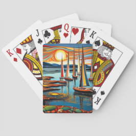 Yachten am Ufer Spielkarten