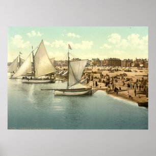 Yachten, die bei Yarmouth, Norfolk, England Poster