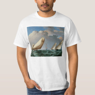 Yachten, die das Kennzeichen runden T-Shirt
