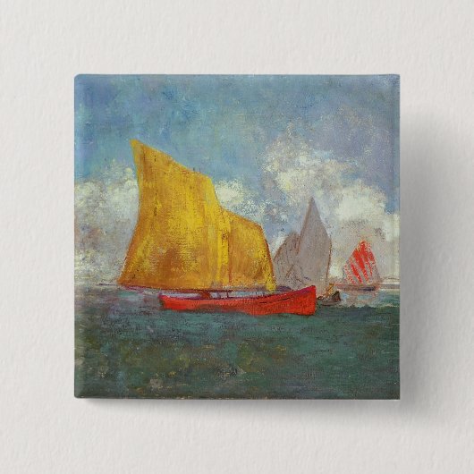 Yachten in einer Bucht Button (Vorderseite)