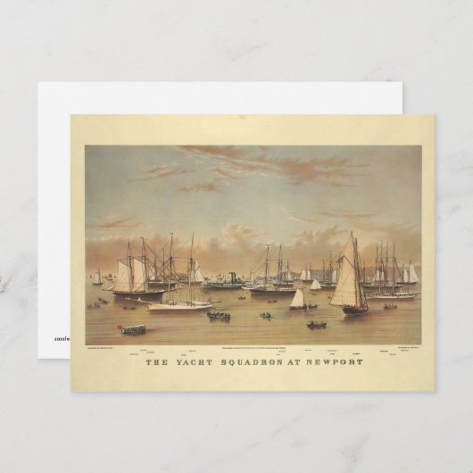 Yachten in Newport Postkarte (Vorne/Hinten)