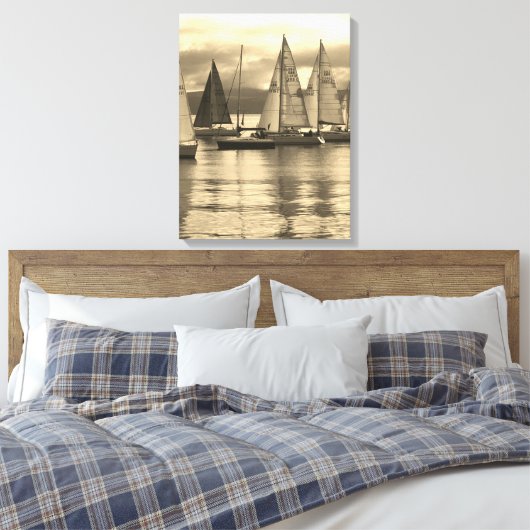 Yachten in Rothesay Bay, Schottland. Leinwanddruck (Insitu (Schlafzimmer))