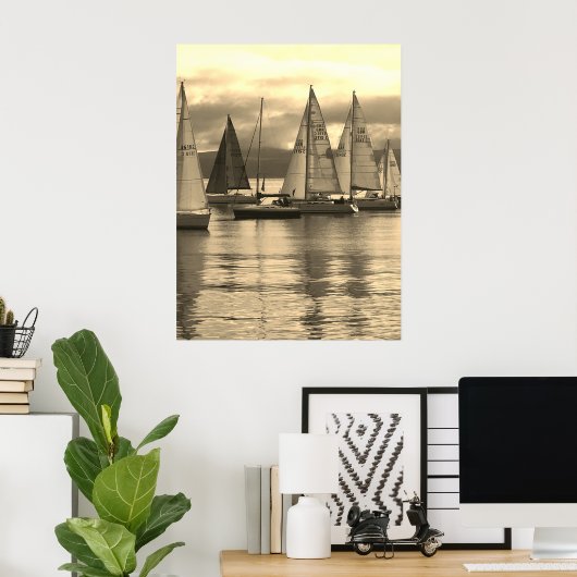 Yachten in Rothesay Bay, Schottland. Poster (Heimbüro)