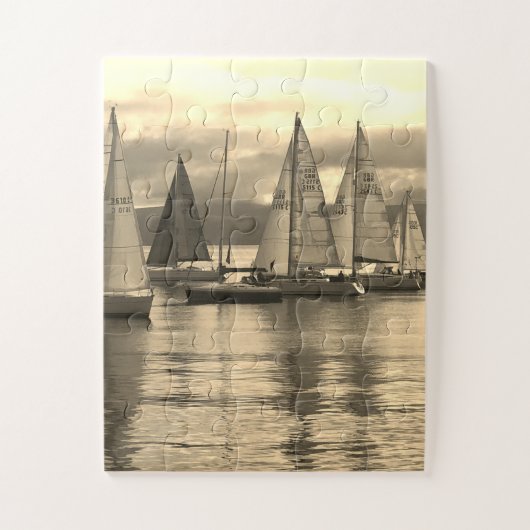 Yachten in Rothesay Bay, Schottland. Puzzle (Vertikal)