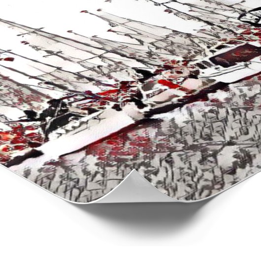 Yachten in Schwarz und Rot Poster (Ecke)