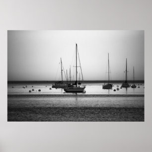 Yachten mit Kunstdruck Poster
