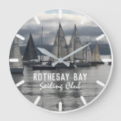 Yachten mit Rennen Große Wanduhr (Vorderseite)