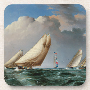 Yachten runden die Marke Getränkeuntersetzer