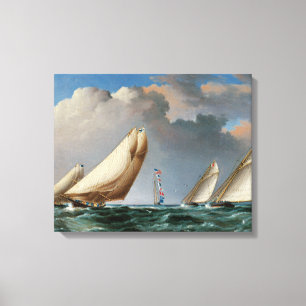 Yachten runden die Marke Leinwanddruck