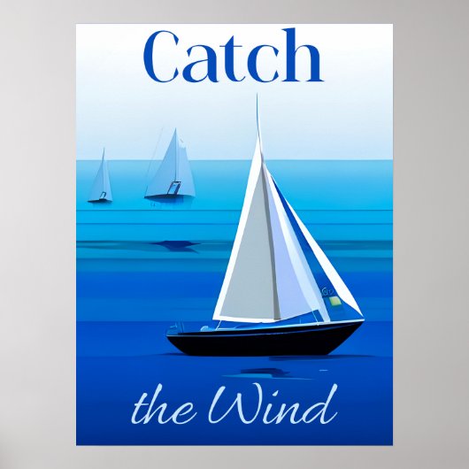 Yachten unter Segeln, Windfang Poster (Vorne)