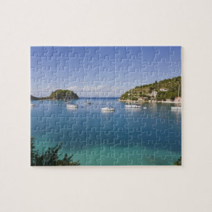 Yachten vor Anker, Lakka, Paxos, Griechenland Puzzle