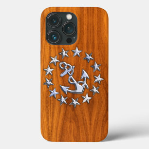 Yachtflagge Nautic Chrome auf Teak Wood Print Case-Mate iPhone Hülle