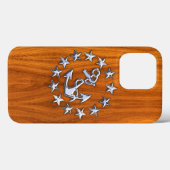 Yachtflagge Nautic Chrome auf Teak Wood Print Case-Mate iPhone Hülle (Rückseite (Horizontal))