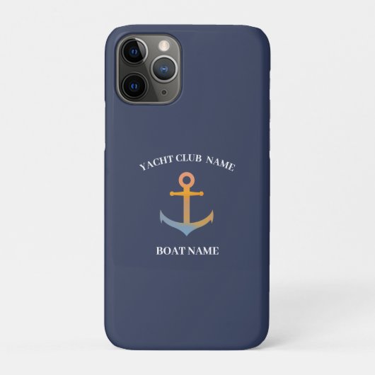 Yachthafen Blue Nautic Anchor Case-Mate iPhone Hülle (Rückseite)