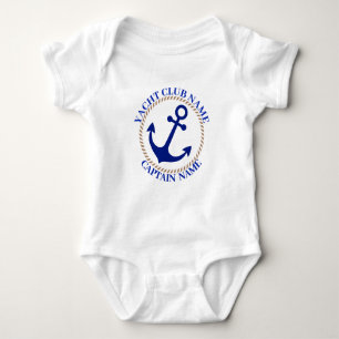 Yachthafen Blue Nautic Anchor Name Baby Strampler