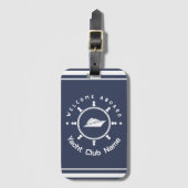 Yachthafen Blue Nautic Anchor Name Gepäckanhänger (Vorderseite Vertikal)