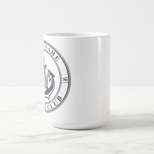 Yachthafen Blue Nautic Anchor Name Kaffeetasse (Mittel)