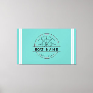 Yachthafen Blue Nautic Anchor Name Leinwanddruck