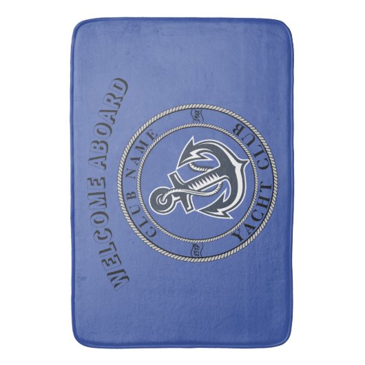 Yachthafen der Blue Marine Nautical Anchor Badematte (Vorderseite Vertikal)