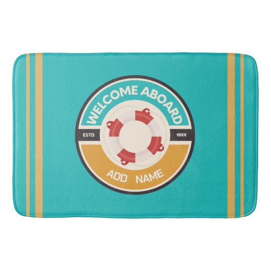 Yachthafen der Blue Marine Nautical Anchor Badematte (Vorderseite)