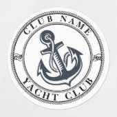 Yachthafen der Blue Marine Nautical Anchor Etiketten (Design 2)