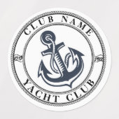 Yachthafen der Blue Marine Nautical Anchor Etiketten (Design 1)