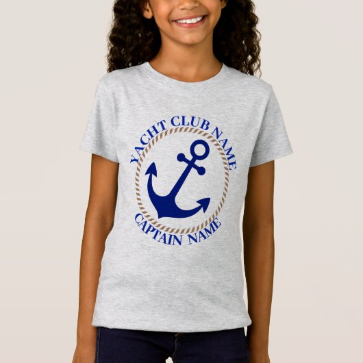 Yachthafen der Blue Marine Nautical Anchor T-Shirt (Vorderseite)