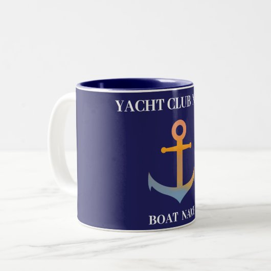 Yachthafen der Blue Marine Nautical Anchor Zweifarbige Tasse (Vorderseite Links)