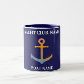 Yachthafen der Blue Marine Nautical Anchor Zweifarbige Tasse (Mittel)