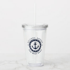 Yachthafen der Blue Navy Anchor Acryltrinkbecher