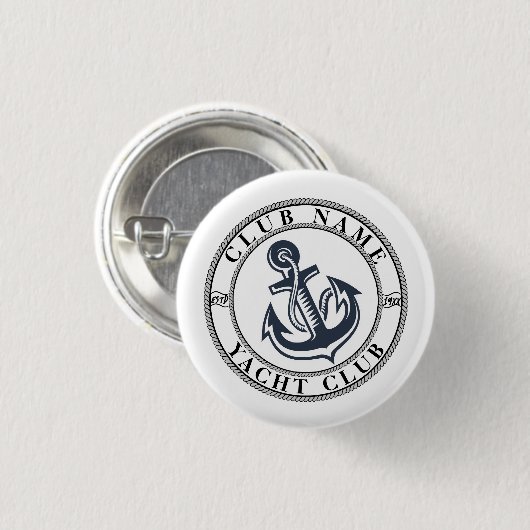 Yachthafen der Blue Navy Anchor Button (Vorne & Hinten)